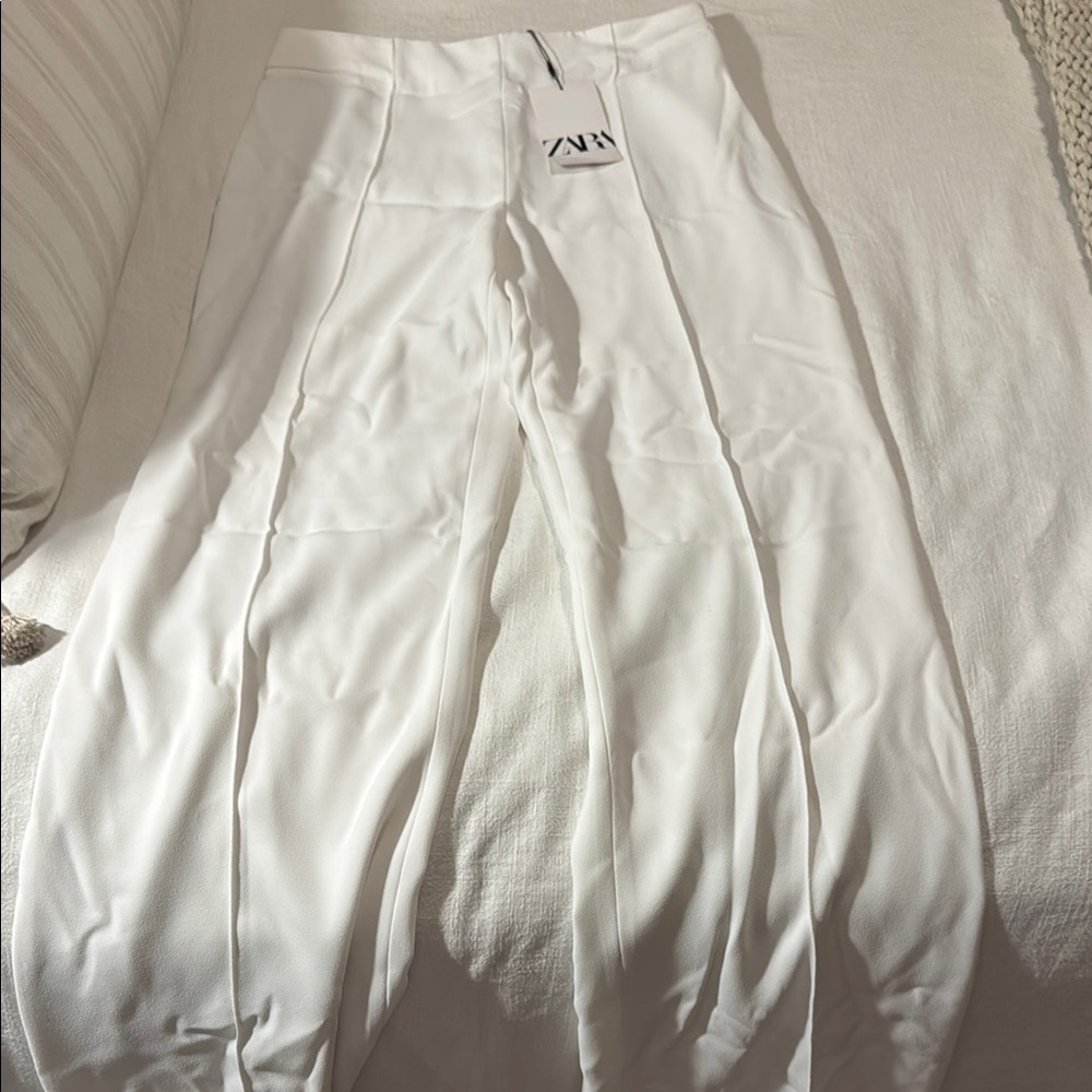 New With Tags! Zara Elegant White Trousers